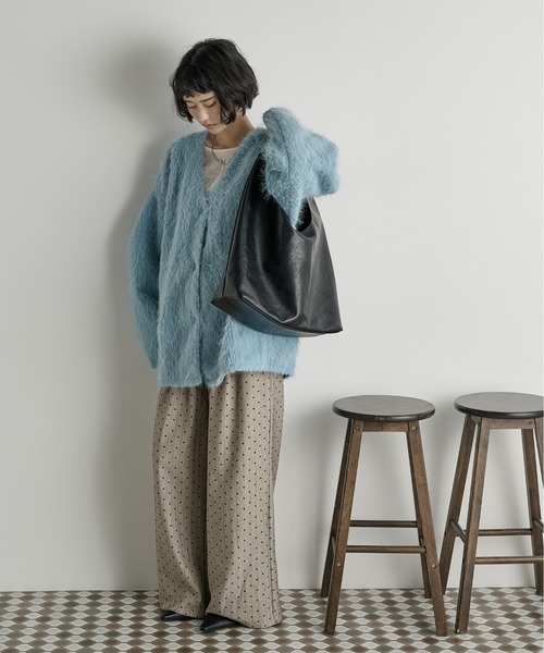 THE YOn ストールセットヘアリーシャギーノーカラーミドルニットコート THE YOn（ザヨン）の「ストールセットヘアリーシャギーノー