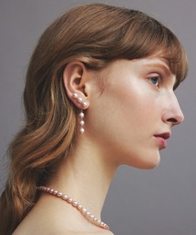 【les bonbon】cocoon pearl stud pierce PK/コクーン パール スタッドピアス ピンク