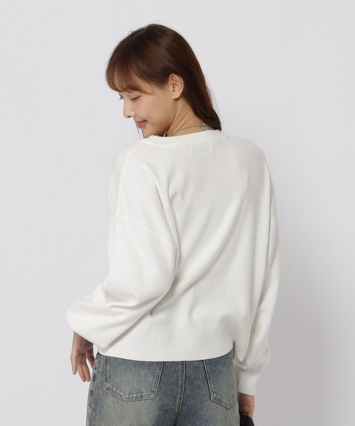 3.3 Field Trip （3.3フィールドトリップ）の「3.3 Field Trip／ハート刺繍ニット（ニット/セーター・レディース・グレー/ピンク/ホワイト・FREE）」の18枚目の写真