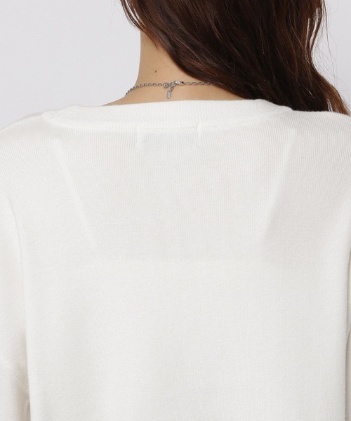 3.3 Field Trip （3.3フィールドトリップ）の「3.3 Field Trip／ハート刺繍ニット（ニット/セーター・レディース・グレー/ピンク/ホワイト・FREE）」の4枚目の写真