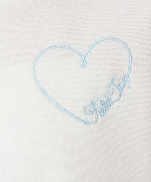 3.3 Field Trip （3.3フィールドトリップ）の「3.3 Field Trip／ハート刺繍ニット（ニット/セーター・レディース・グレー/ピンク/ホワイト・FREE）」の5枚目の写真