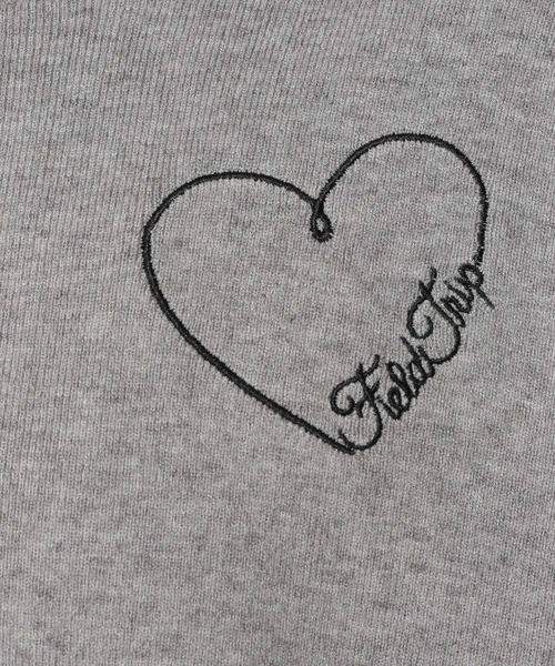 3.3 Field Trip （3.3フィールドトリップ）の「3.3 Field Trip／ハート刺繍ニット（ニット/セーター・レディース・グレー/ピンク/ホワイト・FREE）」の6枚目の写真