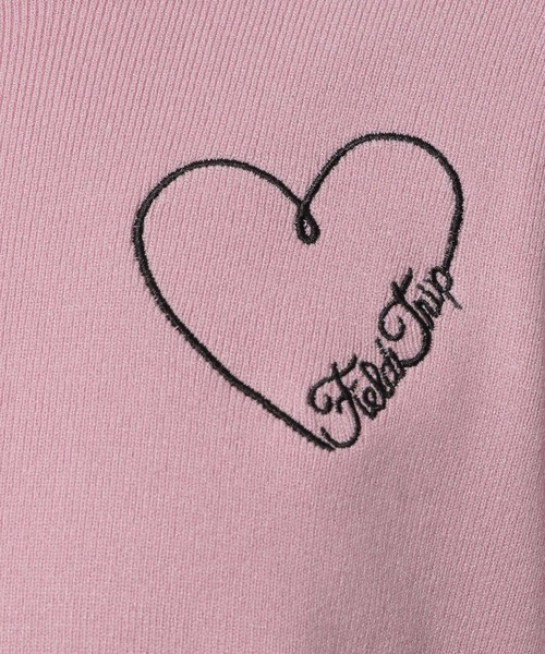 3.3 Field Trip （3.3フィールドトリップ）の「3.3 Field Trip／ハート刺繍ニット（ニット/セーター・レディース・グレー/ピンク/ホワイト・FREE）」の7枚目の写真