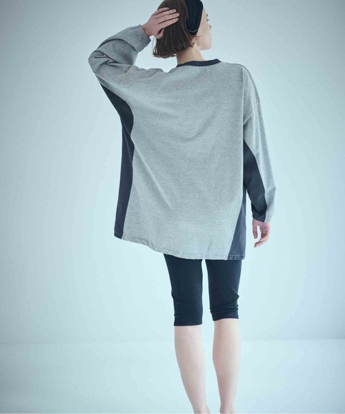 SEA(シー)の「SMC Vネック オーバーサイズプルオーバー(Tシャツ/カットソー・レディース・グレー/ネイビー・ONE SIZE)」の4枚目の写真