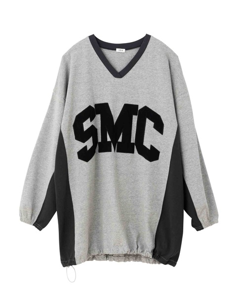 SEA(シー)の「SMC Vネック オーバーサイズプルオーバー(Tシャツ/カットソー・レディース・グレー/ネイビー・ONE SIZE)」の14枚目の写真