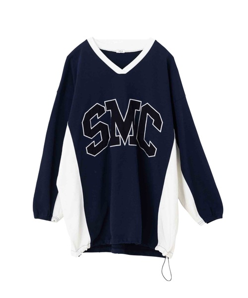 SEA(シー)の「SMC Vネック オーバーサイズプルオーバー(Tシャツ/カットソー・レディース・グレー/ネイビー・ONE SIZE)」の16枚目の写真