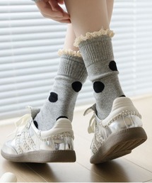 Fun & Daily（ファンアンドデイリー）の「F&D : アンクルレースドットソックス（ソックス/靴下）」