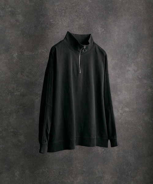 Heavy weight ring half zip long T（Tシャツ/カットソー