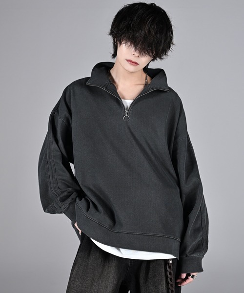 Heavy weight ring half zip long T（Tシャツ/カットソー