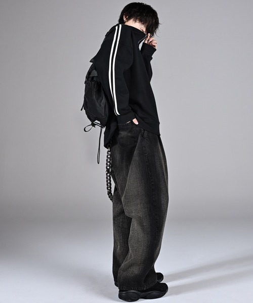 ADRER（アドラー）の「Heavy weight ring half zip long T / ヘビーウェイトリングハーフジップロングTシャツ（Tシャツ/カットソー・メンズ・ブラック/ブラック系1/ホワイト・XS/S/M/L）」の18枚目の写真