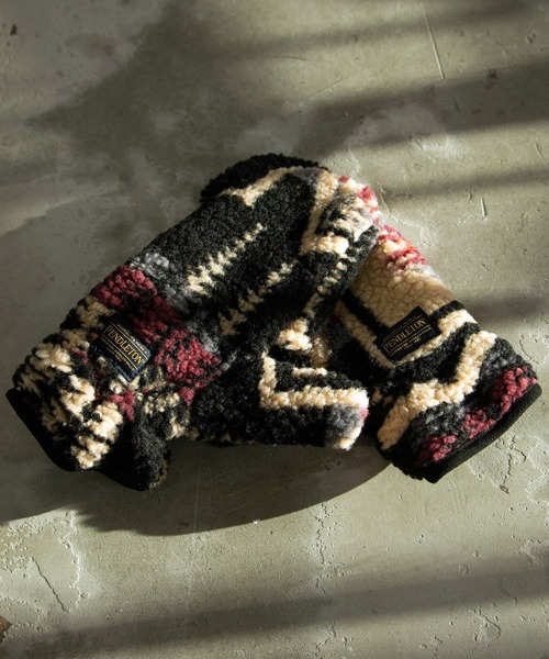 PENDLETON（ペンドルトン）の「PENDLETON ペンドルトン HARDING BOA MITTENS ハーディング ジャガードボア グローブ ミトン 手袋（手袋・レディース・オフホワイト/ブラック/ベージュ・FREE）」の3枚目の写真