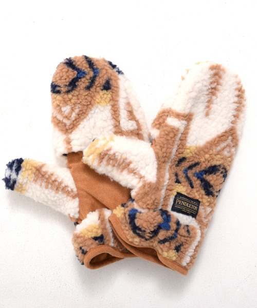PENDLETON（ペンドルトン）の「PENDLETON ペンドルトン HARDING BOA MITTENS ハーディング ジャガードボア グローブ ミトン 手袋（手袋・レディース・オフホワイト/ブラック/ベージュ・FREE）」の4枚目の写真
