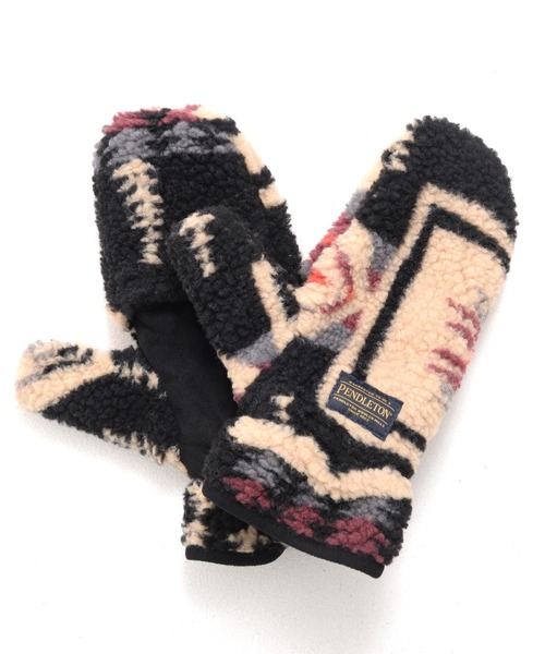 PENDLETON（ペンドルトン）の「PENDLETON ペンドルトン HARDING BOA MITTENS ハーディング ジャガードボア グローブ ミトン 手袋（手袋・レディース・オフホワイト/ブラック/ベージュ・FREE）」の5枚目の写真