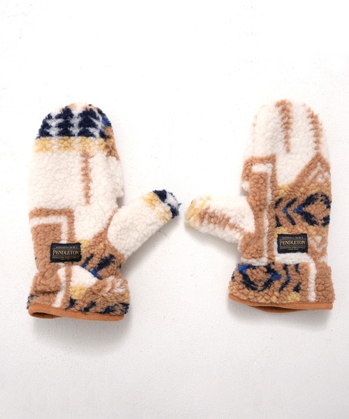 PENDLETON（ペンドルトン）の「PENDLETON ペンドルトン HARDING BOA MITTENS ハーディング ジャガードボア グローブ ミトン 手袋（手袋・レディース・オフホワイト/ブラック/ベージュ・FREE）」の10枚目の写真