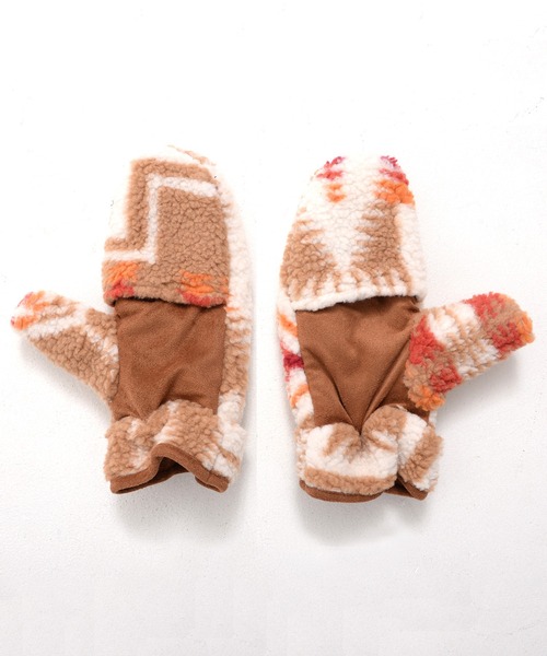PENDLETON（ペンドルトン）の「PENDLETON ペンドルトン HARDING BOA MITTENS ハーディング ジャガードボア グローブ ミトン 手袋（手袋・レディース・オフホワイト/ブラック/ベージュ・FREE）」の15枚目の写真