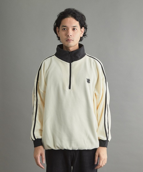VIBGYOR（ヴィブジョー）の「【wit】フリースハーフZIP(CN)（スウェット・メンズ・グレー/ブラック/ベージュ/オレンジ/オフホワイト・MEDIUM/LARGE）」の6枚目の写真