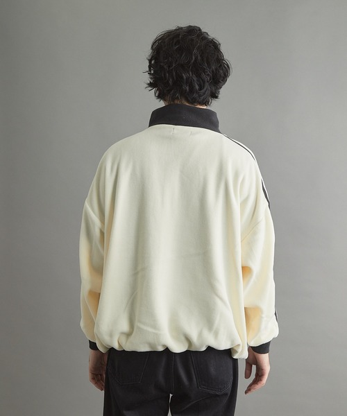 VIBGYOR（ヴィブジョー）の「【wit】フリースハーフZIP(CN)（スウェット・メンズ・グレー/ブラック/ベージュ/オレンジ/オフホワイト・MEDIUM/LARGE）」の8枚目の写真