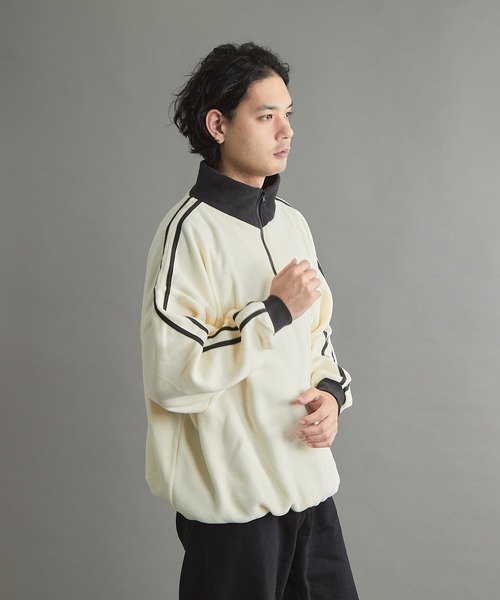 VIBGYOR（ヴィブジョー）の「【wit】フリースハーフZIP(CN)（スウェット・メンズ・グレー/ブラック/ベージュ/オレンジ/オフホワイト・MEDIUM/LARGE）」の11枚目の写真