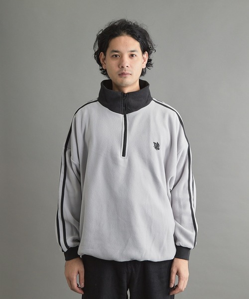 VIBGYOR（ヴィブジョー）の「【wit】フリースハーフZIP(CN)（スウェット・メンズ・グレー/ブラック/ベージュ/オレンジ/オフホワイト・MEDIUM/LARGE）」の19枚目の写真