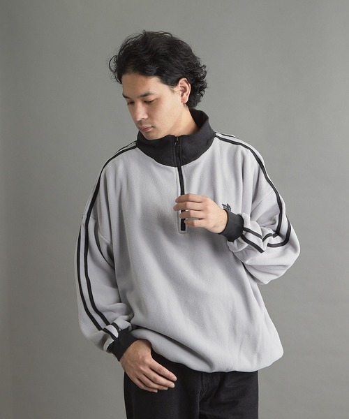 VIBGYOR（ヴィブジョー）の「【wit】フリースハーフZIP(CN)（スウェット・メンズ・グレー/ブラック/ベージュ/オレンジ/オフホワイト・MEDIUM/LARGE）」の22枚目の写真