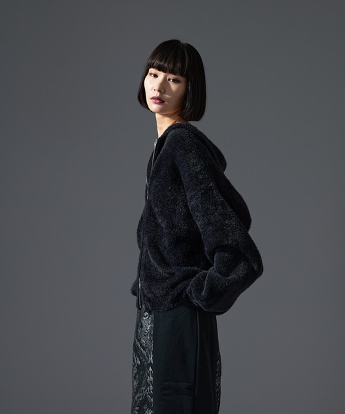 Ellno de Mavie(エルノデメヴィ)の「シャギーニットフーディ(ニット/セーター・メンズ・ブラック/ライトグレー/ボルドー・LARGE/MEDIUM/SMALL)」の5枚目の写真