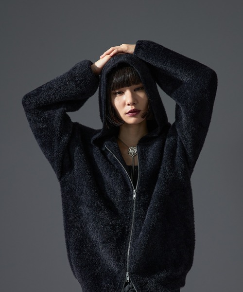 Ellno de Mavie(エルノデメヴィ)の「シャギーニットフーディ(ニット/セーター・メンズ・ブラック/ライトグレー/ボルドー・LARGE/MEDIUM/SMALL)」の12枚目の写真