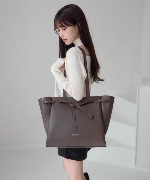 mellowneon（メロウネオン）の「ノットデザインA4トートバッグ（トートバッグ・レディース・ブラウン/ベージュ/ブラック・FREE）」の8枚目の写真