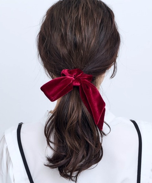 セール】片結びリボンベロアシュシュ（シュシュ）｜Heartdance（ハート