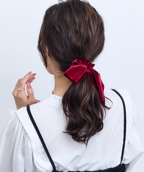 セール】片結びリボンベロアシュシュ（シュシュ）｜Heartdance（ハート
