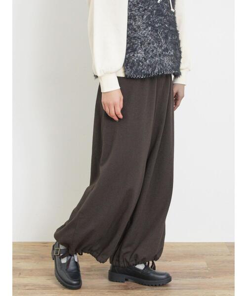 Samansa Mos2（サマンサ モスモス）の「柄アソート裾絞りワイドパンツ（その他パンツ・レディース・チャコールグレー/ダークブラウン/キナリ/ベージュ・F）」の3枚目の写真