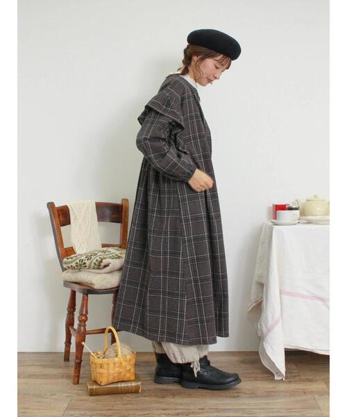 Samansa Mos2（サマンサ モスモス）の「柄アソート裾絞りワイドパンツ（その他パンツ・レディース・チャコールグレー/ダークブラウン/キナリ/ベージュ・F）」の6枚目の写真