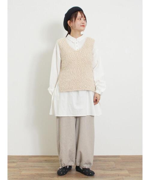 Samansa Mos2（サマンサ モスモス）の「柄アソート裾絞りワイドパンツ（その他パンツ・レディース・チャコールグレー/ダークブラウン/キナリ/ベージュ・F）」の15枚目の写真