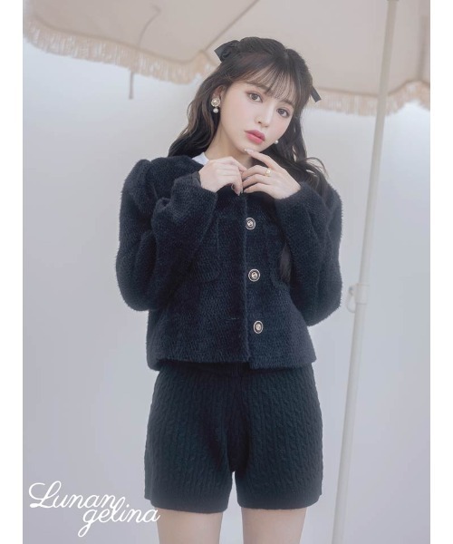 Lunangelina(ルナアンヘリナ)の「Cable Knit Short Pants(その他パンツ・レディース・ブラック・フリー)」の3枚目の写真