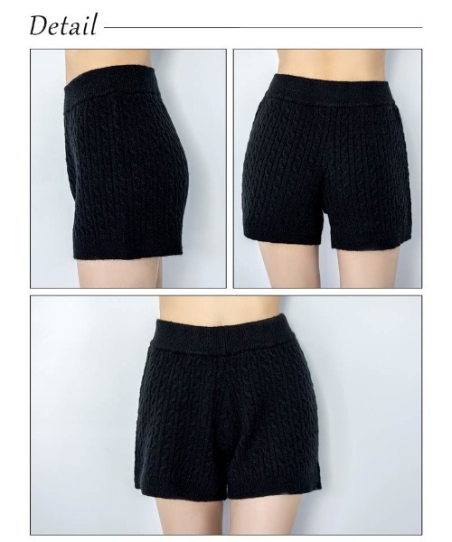 Lunangelina(ルナアンヘリナ)の「Cable Knit Short Pants(その他パンツ・レディース・ブラック・フリー)」の9枚目の写真