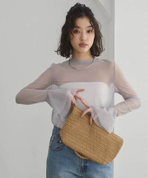 チュール フレアスリーブ トップス（Tシャツ/カットソー
