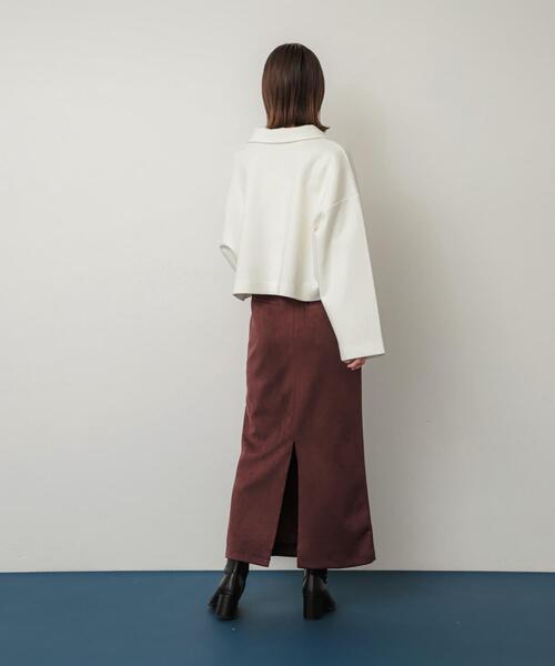 SENSE OF PLACE by URBAN RESEARCH(センスオブプレイスバイアーバンリサーチ)の「ワイドスリーブエリツキクロップドトップ(Tシャツ/カットソー・レディース・ベージュ/ブラック/アイボリー・ONE)」の6枚目の写真