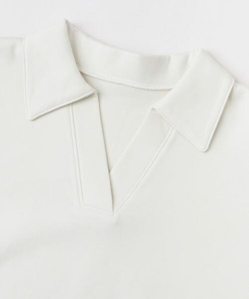 SENSE OF PLACE by URBAN RESEARCH(センスオブプレイスバイアーバンリサーチ)の「ワイドスリーブエリツキクロップドトップ(Tシャツ/カットソー・レディース・ベージュ/ブラック/アイボリー・ONE)」の9枚目の写真