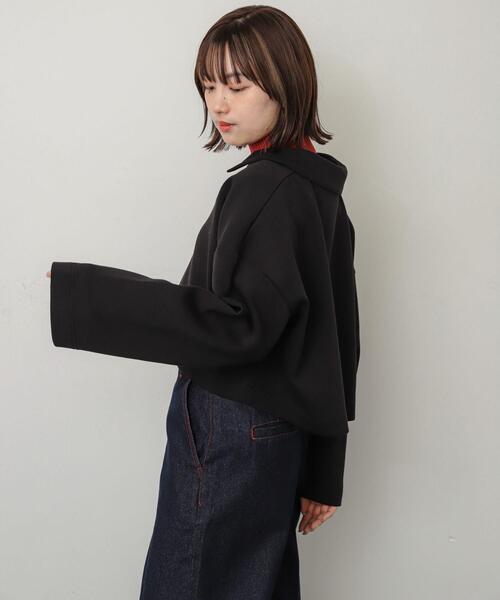 SENSE OF PLACE by URBAN RESEARCH(センスオブプレイスバイアーバンリサーチ)の「ワイドスリーブエリツキクロップドトップ(Tシャツ/カットソー・レディース・ベージュ/ブラック/アイボリー・ONE)」の18枚目の写真