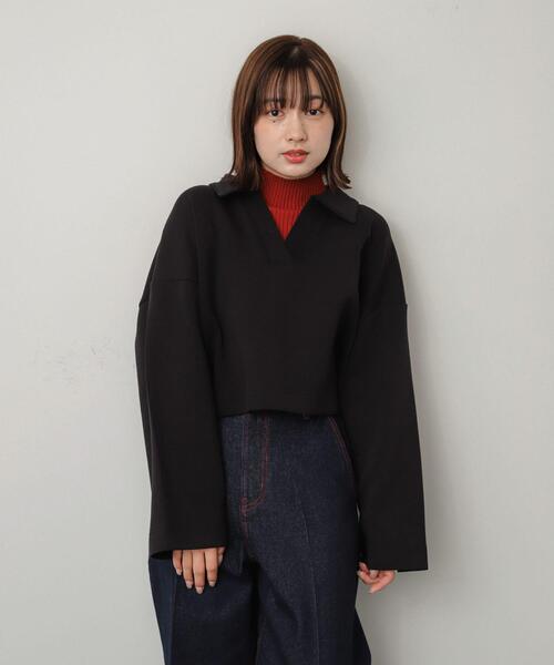 SENSE OF PLACE by URBAN RESEARCH(センスオブプレイスバイアーバンリサーチ)の「ワイドスリーブエリツキクロップドトップ(Tシャツ/カットソー・レディース・ベージュ/ブラック/アイボリー・ONE)」の20枚目の写真