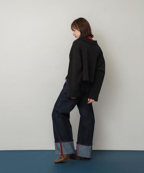 SENSE OF PLACE by URBAN RESEARCH(センスオブプレイスバイアーバンリサーチ)の「ワイドスリーブエリツキクロップドトップ(Tシャツ/カットソー・レディース・ベージュ/ブラック/アイボリー・ONE)」の21枚目の写真