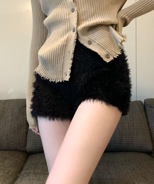 meJane（ミージェーン）の「シャギーニット ショートパンツ（その他パンツ・レディース・ブラック/オフホワイト・FREE）」の12枚目の写真