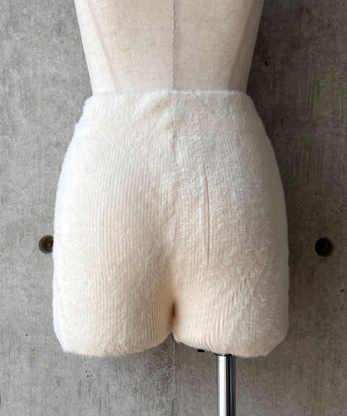 meJane（ミージェーン）の「シャギーニット ショートパンツ（その他パンツ・レディース・ブラック/オフホワイト・FREE）」の8枚目の写真