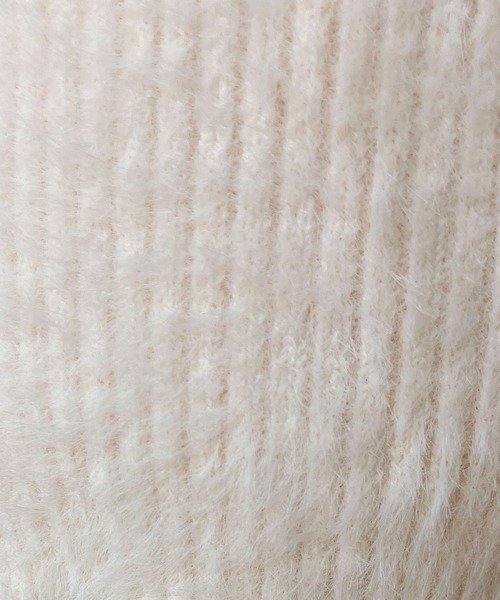 meJane（ミージェーン）の「シャギーニット ショートパンツ（その他パンツ・レディース・ブラック/オフホワイト・FREE）」の4枚目の写真