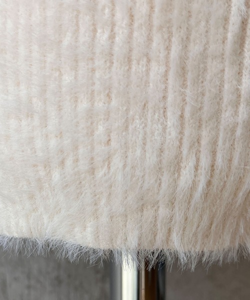 meJane（ミージェーン）の「シャギーニット ショートパンツ（その他パンツ・レディース・ブラック/オフホワイト・FREE）」の3枚目の写真