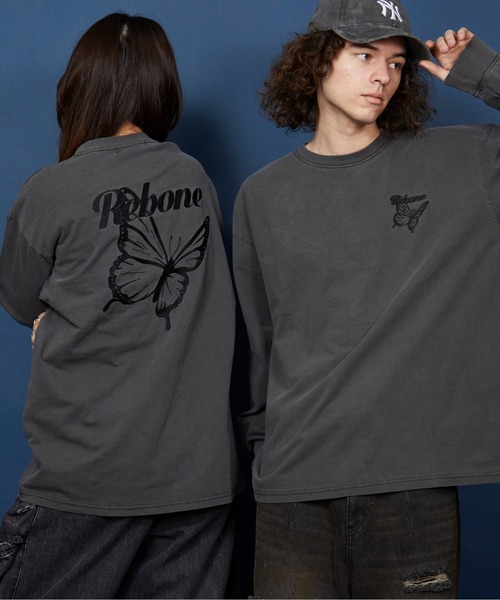 セール】オーバーサイズ 刺繍 ロングTシャツ 綿100％/embroidery