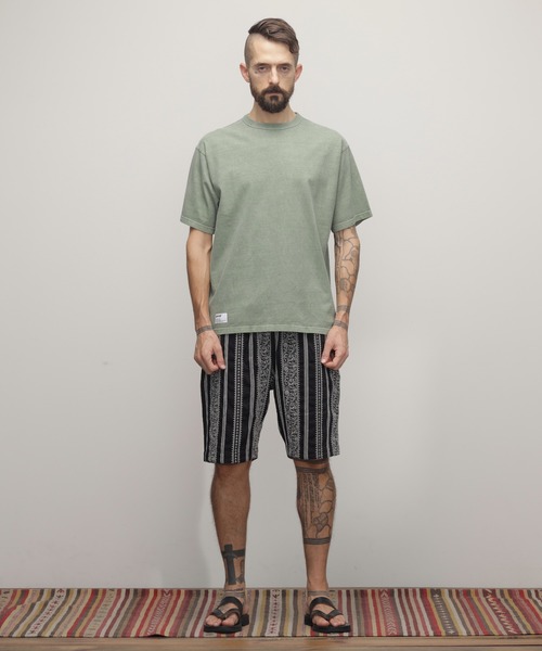 Schott(ショット)の「Schott/ショット/PIGMENT OD SS T-SHIRT/ピグメント オーバーダイ Tシャツ(Tシャツ/カットソー・メンズ・ブラック/ブルーグレー/ブラウン系その他/オフホワイト/ナチュラル/セージグリーン・S/M/L/XL/2XL)」の17枚目の写真