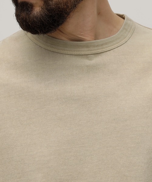 Schott(ショット)の「Schott/ショット/PIGMENT OD SS T-SHIRT/ピグメント オーバーダイ Tシャツ(Tシャツ/カットソー・メンズ・ブラック/ブルーグレー/ブラウン系その他/オフホワイト/ナチュラル/セージグリーン・S/M/L/XL/2XL)」の9枚目の写真