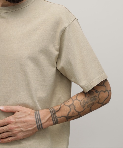 Schott(ショット)の「Schott/ショット/PIGMENT OD SS T-SHIRT/ピグメント オーバーダイ Tシャツ(Tシャツ/カットソー・メンズ・ブラック/ブルーグレー/ブラウン系その他/オフホワイト/ナチュラル/セージグリーン・S/M/L/XL/2XL)」の10枚目の写真