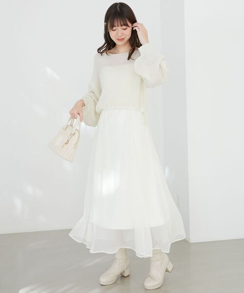 MAJESTIC LEGON(マジェスティックレゴン)の「キラキラドロストメッシュニット(ニット/セーター・レディース・ブルー/アイボリー/ピンク/イエロー・MEDIUM)」の5枚目の写真