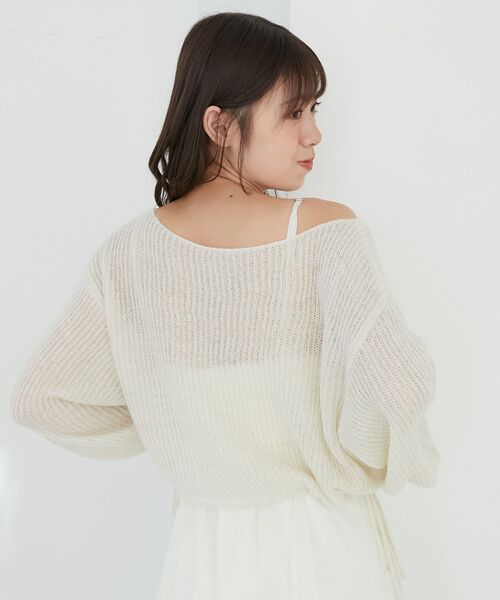 MAJESTIC LEGON(マジェスティックレゴン)の「キラキラドロストメッシュニット(ニット/セーター・レディース・ブルー/アイボリー/ピンク/イエロー・MEDIUM)」の10枚目の写真